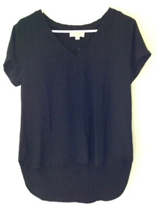 NEU! Cloth & Stone Designer weiches luftiges Strickoberteil schwarz Kurzarm V-Ausschnitt XS - Bild 1 von 5