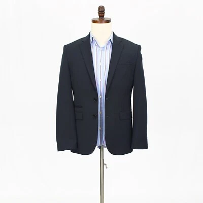 Express 36S Black Sport Coat Blazer Jacket Solid 2B Wool - Image 1 of 4
