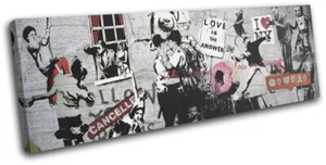 Montage Graffiti Collage Banksy Street EINZELNE LEINWAND WANDBILD Bild Druck - Bild 1 von 1