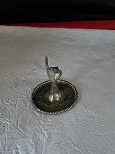 Antiguo anillo vintage plateado para monedas baratija soporte para cuenco - Imagen 1 de 3