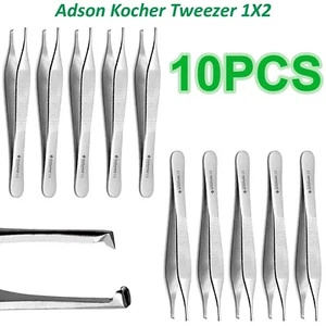 10 Adson Tissue Forceps 4.7'' 1x2 Teeth Surgical 12 cm Anatomic Tweezer Straight - Picture 1 of 3