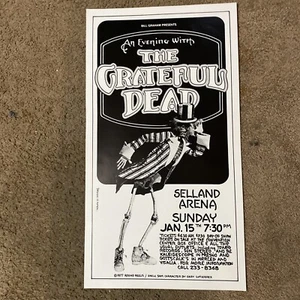 1978 Selland Arena Grateful Dead Concerto 2a stampa poster Jerry Garcia. - Foto 1 di 5
