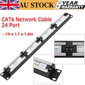 Cat6 CAT-6 Cable Patch Panel 24 Way Port 19' inch Data Network Comms Rack AU - Picture 1 of 12