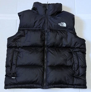 THE NORTH FACE - Women's Black Retro Nuptse 700 Down Puffer Vest - Size Large - Picture 1 of 7
