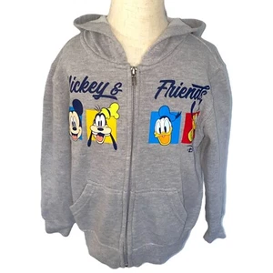 Disney Kid’s XS (4-5) Grey Gray Mickey and Friends Zip Up Hoodie  - Picture 1 of 3