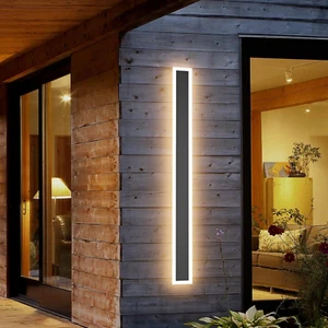 LED Lampada Da Parete Esterno IP54 Lunghe Interno Grigio Scuro Applique Da Paret - Foto 1 di 12