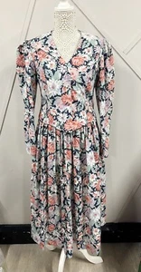 Laura Ashley Vintage Floral Dress Jacket Set 1980 80s Great Britain Size 14 - Bild 1 von 13