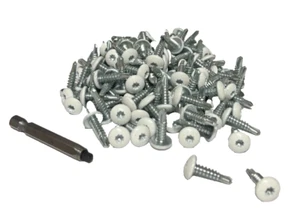 1000 White 3/4" Torx Self Tapping Sheet Metal Cargo Trailer Screws OEM with Bit - Picture 1 of 7