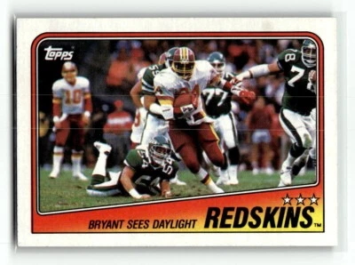1988 Topps Football #7 Bryant Sees Daylight Washington Redskins Team Card - Image 1 of 2