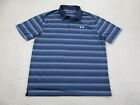 Under Armour Shirt  Mens Xl Blue Polo Stripes Heat Gear Loose Tennis Golf