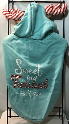 XL “Sweet But Twisted” Candy Cane Rein sudadera con capucha para perro Foto 1 de 2