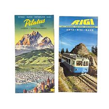 Lot of 2 Vintage Switzerland Travel Brochures 1950s or 1960s - Pilatus and Rigi