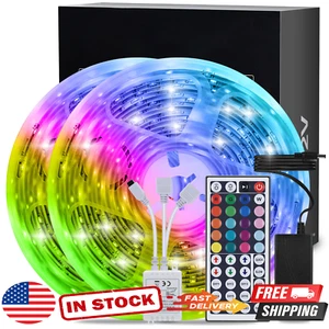 32.8 Ft RGB LED Strip Lights with Remote, Color Changing Tape Light for Home - Picture 1 of 8
