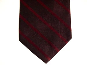 J. Ferrar Mens Necktie Tie Burgundy Red Diagonal Striped 100% Silk 59" - Picture 1 of 4