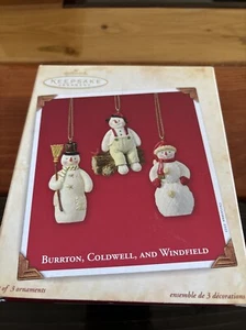 Burrton, Coldwell and Windfield Hallmark Keepsake Ornament Snowmen Dated 2003 - Picture 1 of 8