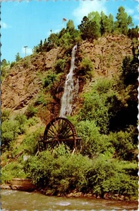 Waterfall and Old Water Wheel at Clear Creek in Idaho Springs, Idaho Postcard - Picture 1 of 2