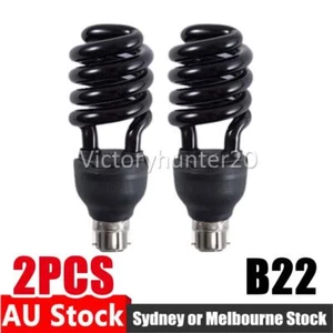 UV Blacklight Party Light Globes Bulbs Lamps 20W CFL B22 Bayonet Ultraviolet 2x - Picture 1 of 8