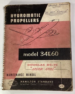 Douglas DC-7 Propeller Maintenance Manual 1956 Original Rare VHTF Eastern Air - Picture 1 of 19