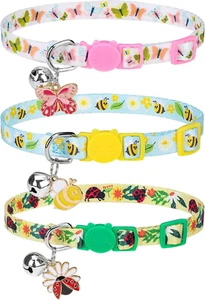 Breakaway Cat Collars with Bell - Spring Pet Collar 3 Pack for Kittens Puppies a - Picture 1 of 7