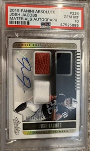 2019 Panini Absolute Premiere Materials Autos /149 Josh Jacobs Auto RC Mint 10! - Picture 1 of 2