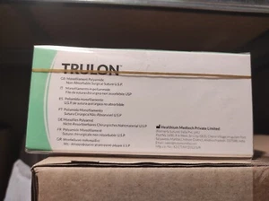 Sutura Non Assorbibile Calibro 4 Ago 3/8 19mm 45cm TRULON - Foto 1 di 2