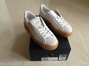 PUMA RIHANNA WHITE SUEDE CREEPERS FENTY TRAINERS ALL SIZES 3 4 5 6 7 8 NEW - Picture 1 of 1