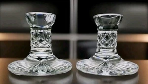 Waterford Crystal Taper Candlesticks Candle Holders - Picture 1 of 11