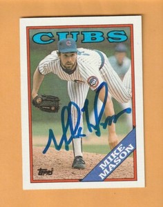 Mike Mason Chicago Cubs AUTO Signed 1988 Topps Oral Roberts Golden Eagles 6V