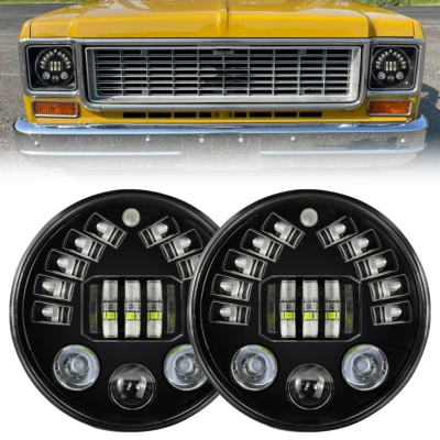 Par de faros LED de 7" para camioneta Ford F 100 F 250 F 350 1953-1977 Foto 1 de 4