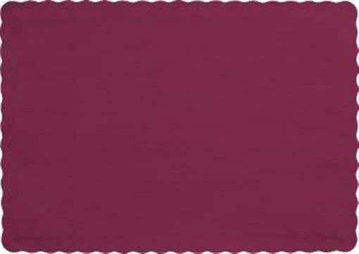 Burgundy Paper Placemats 50 Per Pack 9.5" x 13.5" Tableware Decorations Supplies - Image 1 of 1
