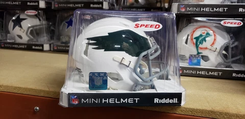 PHILADELPHIA EAGLES WHITE SHELL SPEED THROWBACK MINI HELMET RIDDELL NEW IN BOX Cover