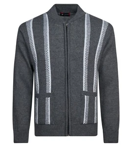 Cardigan uomo girocollo lavorato a maglia zip manica lunga con tasche maglione M -2XL - Foto 1 di 9
