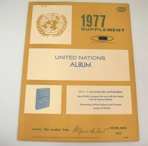 Harris United Nations and Geneva Stamps & Blocks Album Supplement 1977 NOS - Picture 1 of 2