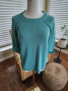 J. Crew Silk Blend 3/4 Sleeve Sweater Women's Size S Coastal Party - Picture 1 of 11