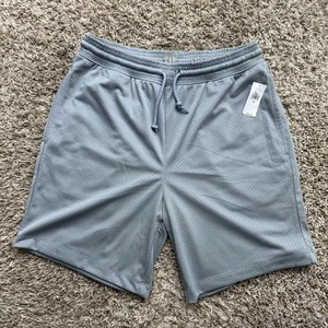 NWT $50 The Gap Grey Mesh Athletic Shorts Drawstring Men’s Size XS Loose Baggy - Picture 1 of 6