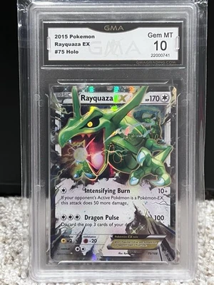 Rayquaza EX Roaring Skies Pokemon XY Ultra Rare 75/108 GMA Graded 10 Gem Mint - Image 1 of 3