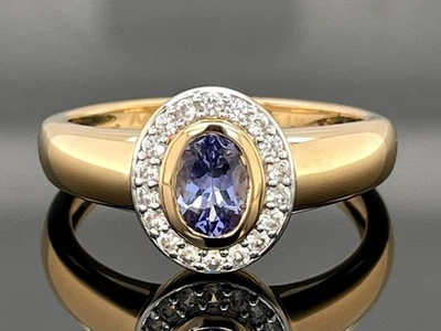 RING GR.21 (CA.66) 925/-SILBER VERGOLDET MIT TANSANIT AAAA & ZIRKON SCHMUCKJAGD - Bild 1 von 3