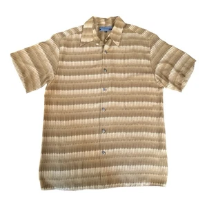Vintage Daniali USA Mens L Patterned Collared Short Sleeve Button Down Shirt - Picture 1 of 5