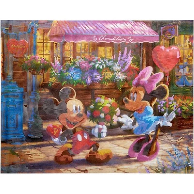 RoseArt Disney Dreams Diamond Art - Mickey & Minnie Sweetheart Café Gem Kit Foto 1 de 4
