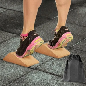 2Pcs Kork Squat Keil Blöcke Slant Board für Gewichtheben Fitness Kreuzheben - Picture 1 of 7