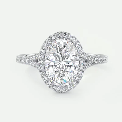 Wedding Ring 18k White Gold Lab Grown IGI Certified Oval 2.6 Carat Diamond 5 6 - Image 1 of 4