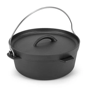 Cast Iron Dutch Oven Pot with Lid, for Small Dishes, Side Dishes, Camping Coo... - Picture 1 of 6