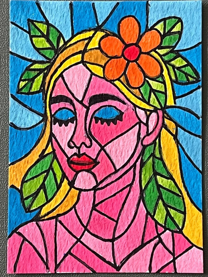 Arte Original ACEO, Pequeño Arte, Tarjeta ATC - Pintura Acuarela - Diosa de la Tierra Foto 1 de 1