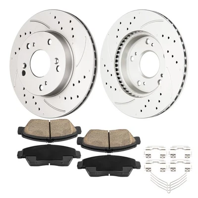 Kit de freio dianteiro perfurado com fenda compatível com 2012-2014 Honda Civic 2013-2014 Acura ILX - Imagem 1 de 4