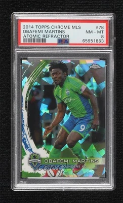 2014 Topps Chrome MLS Atomic Refractor /10 Obafemi Martins #78 PSA 8 - Image 1 of 2