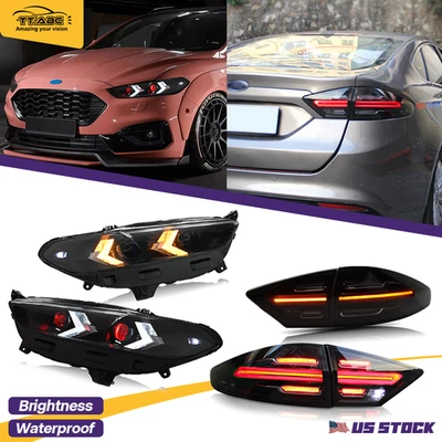 LED Headlights Tail Lights For 2013-2016 Ford Fusion Mondeo Lamps Assembly 4PCS - Imagem 1 de 4