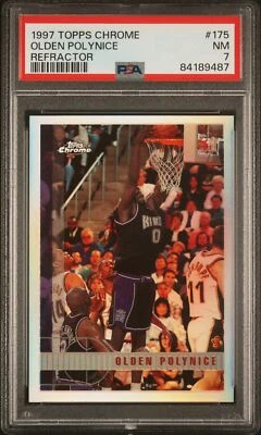 1997 TOPPS CHROME REFRACTOR #175 OLDEN POLYNICE PSA 7 - Image 1 of 2
