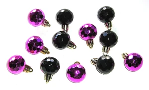 Halloween Black and Purple Mini Ornaments Shiny Balls Non Shatter 7/8" 27mm - Picture 1 of 2