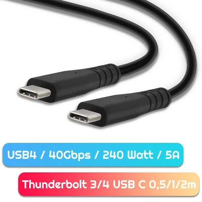 Cavo USB4 Thunderbolt 3/4 240W 40Gbps cavo dati cavo USB-C cavo ricarica rapida + - Immagine 1 di 4