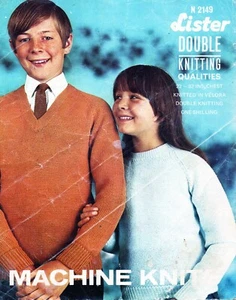 ~ Vintage 1960s Lister Machine Knitting Pattern For Children's Sweaters ~ - Picture 1 of 1